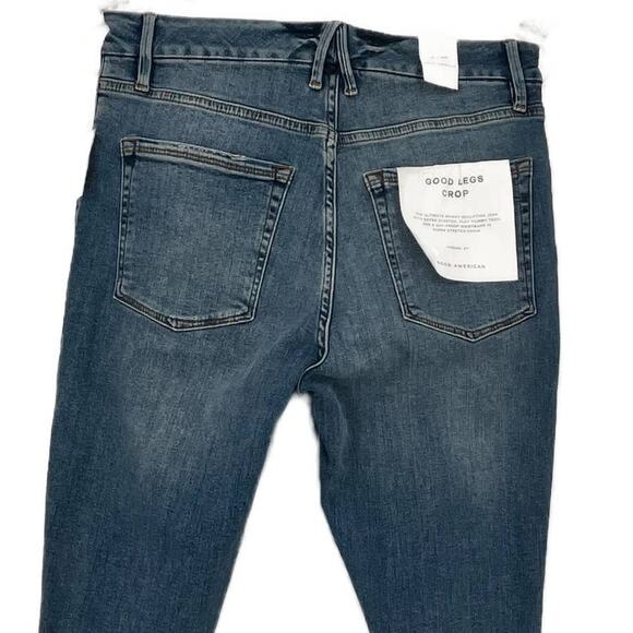 Good American Good Legs Ultimate Skinny Crop Jean in Blue 752 Size 8 - Picture 5 of 14
